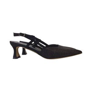 Elata Raffia Black Patent Leather Slingbacks (8)